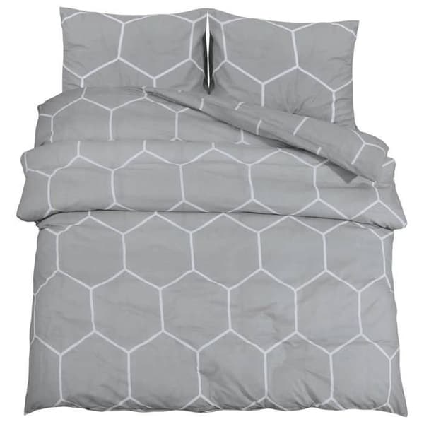 vidaXL Påslakanset Grå 260x220 cm Bomull 136461