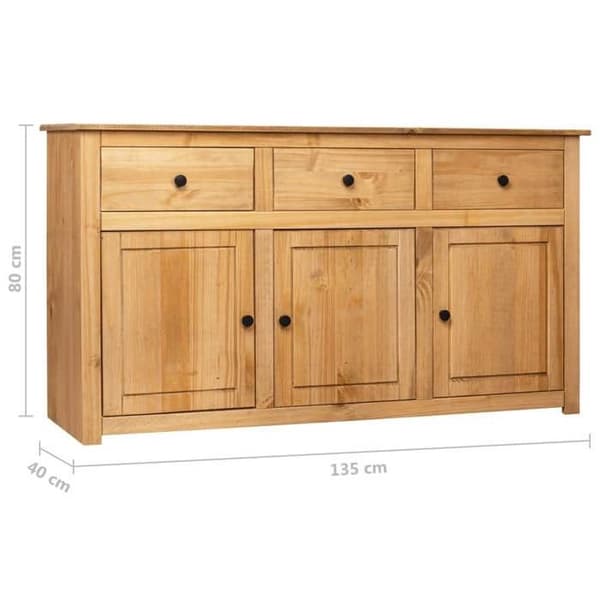 vidaXL Skänk 135x40x80 cm Solid Pine Panama Sortiment 282703
