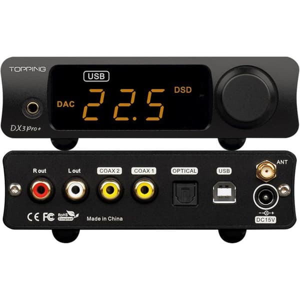 Hörlursförstärkare Topping DX3 Pro+ Bluetooth 5.0 aptX HD Silver