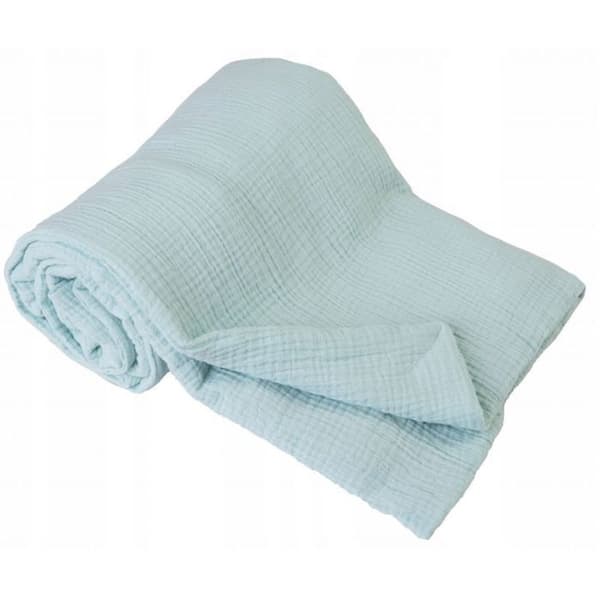 Täcke - MULTITEX - Mousselinpläd - 75x100 cm - Blå färg - Rektangulär