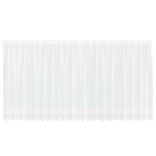 Blommönstrad spetsgardin - vidaXL - Vit - Polyester - 180x500 cm - Ljusfiltrerande - Integritetspaneler