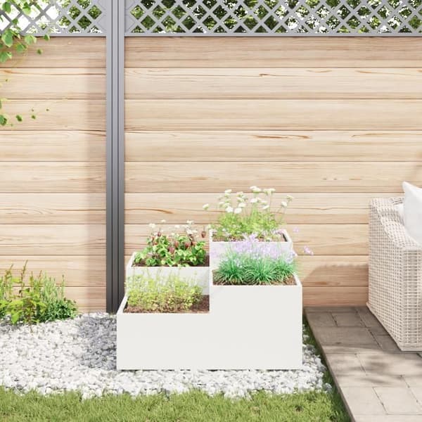 Jardinière 80x80x48 cm Stål Vit