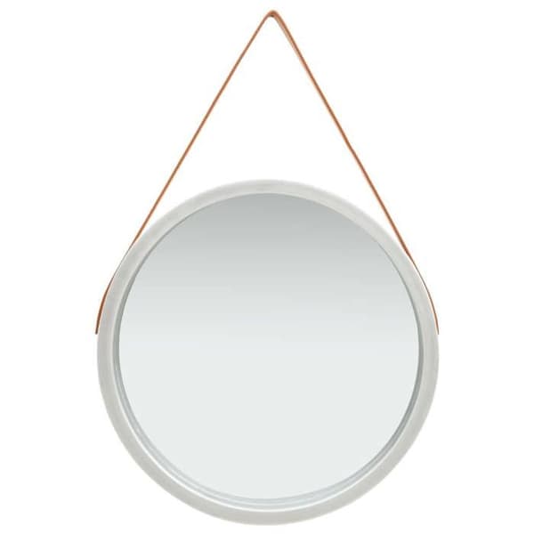 vidaXL Väggspegel med rem 60 cm Silver