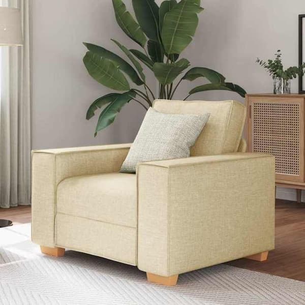 Klädd fåtölj Crème 60 cm Tyg