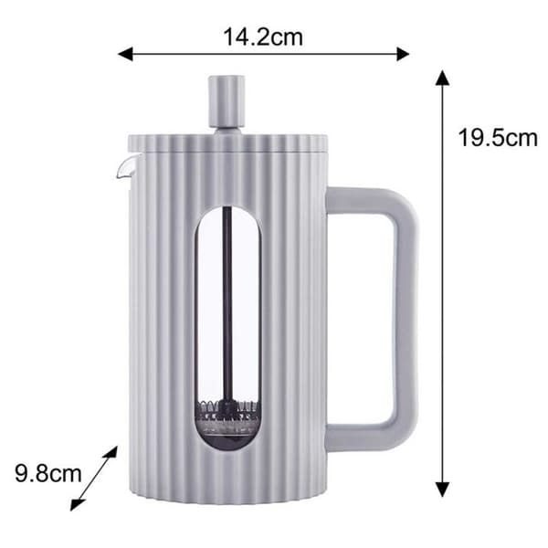 Fransk press - KLAUSBERG - KB-7747 - 600ml - Rostfritt stål - Grå