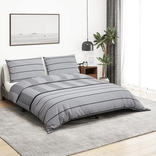 vidaXL Påslakanset Grå 135x200 cm Bomull 136439