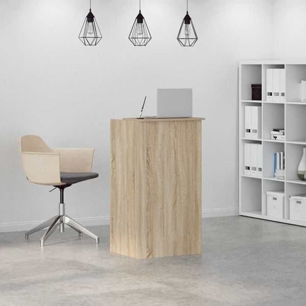 vidaXL receptionsbord eksonoma 55x50x103,5 cm ingenjörsträ, receptionsdisk, lounge reception, disk 859017