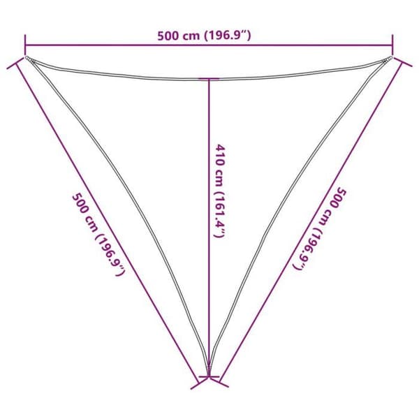 vidaXL Ljusgrå skuggduk 5x5x5 m 100% polyester oxford 4000922