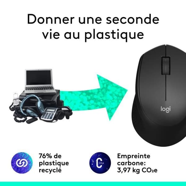 Mus - Trådlös - Logitech - M330 Silent Plus - Svart - Tyst