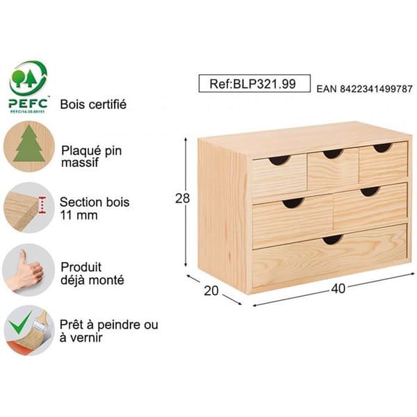Bloc Mini 3+2+1 Lådor Platta Pin Ref Blp321 99 - Astigarraga