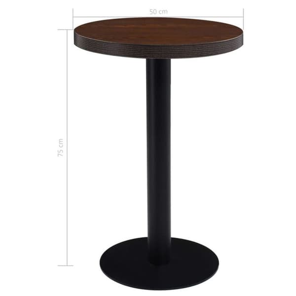 vidaXL Bistrobord Mörkbrun 50 cm MDF 286419