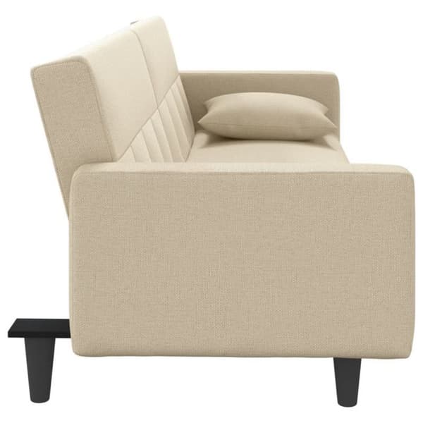 vidaXL Sängsoffa med kuddar i krämfärgad tyg 351878