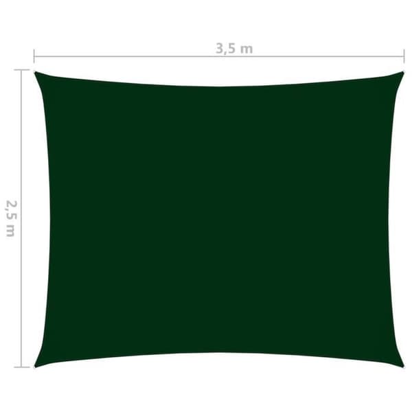 vidaXL Parasol Sail Oxford Tyg Rektangulär 2,5x3,5m Mörkgrön