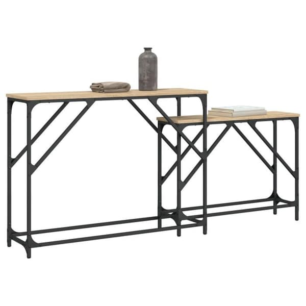vidaXL häckande konsolbord 2 st Sonoma Oak Engineered Wood 837803