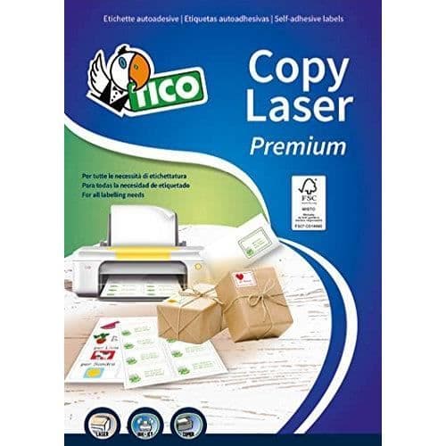 Etiketter - TICO - LP4W-4725 - Vitt papper - A4-format - 100 ark