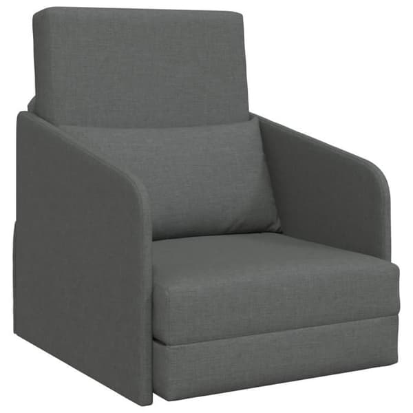 Soffa Utdragbar 2 i 1 Mörkgrå 65x80x83 cm Tyg