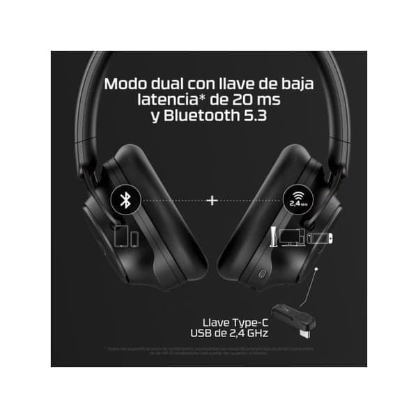 HyperX Cloud MIX 2 Trådlösa Bluetooth Gaminghörlurar med Brusreducering Svart