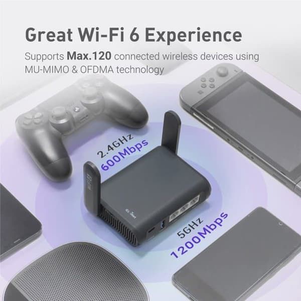 Modem - Router GL.inet - Slate AX - Wi-Fi 6 - 1800 Mbps - MU-MIMO