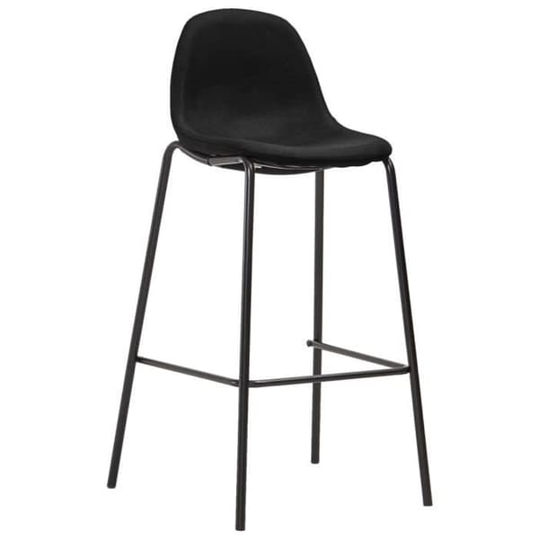 vidaXL Barstolar 2 st Svart Tyg