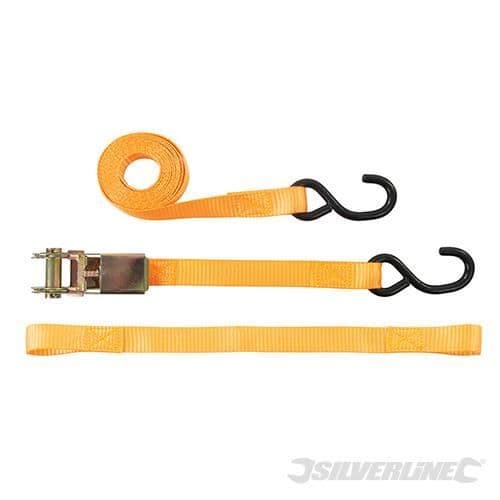 Spännband med spärr - SILVERLINE - 4 delar - Polyester - 25 mm - Orange