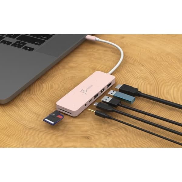 Multi-adapter - J5CREATE - JCD373ER-N - 2x USB 3.2 Typ-A - USB-C PD 100W - SD/microSD & jack