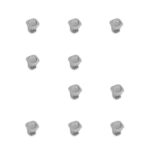 Emuca Set med 10 infällda strömbrytare D21x21, Plast, Grå