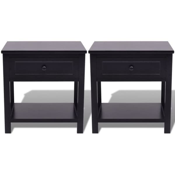 vidaXL Sängbord 2 st Wood Black