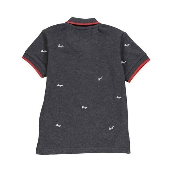 Kortärmad polo - Celsius - Grå - 100% bomull - Broderad Drop-mönster