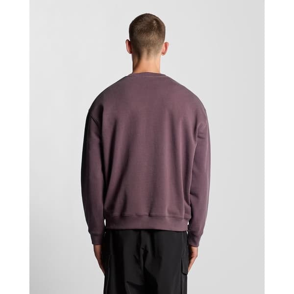 Lyle & Scott sweatshirt med rund hals och borstat tryck