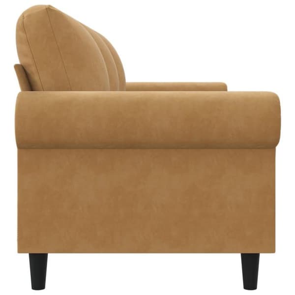 vidaXL Soffa 3-sits Brun 180 cm Sammet 359546