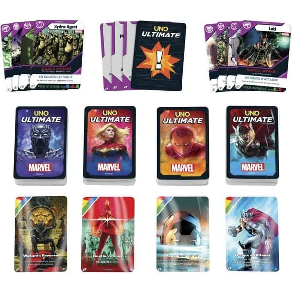 UNO Marvel-kortspel - MATTEL GAMES - UNO Ultimate Marvel - Strategispel - 4 Marvel-hjältar