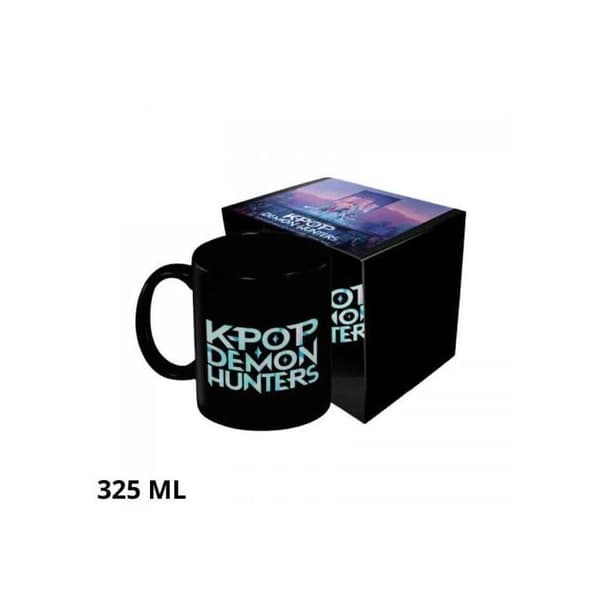 Kpop Demon Hunter – Svart keramikmugg 325ml – Logotyp