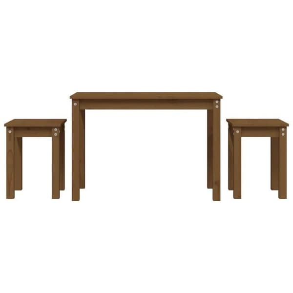 vidaXL häckbord 3 st honungsbrunt massiv furu 824981