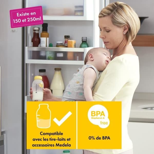 MEDELA - 150 ml insamlingsflaskor - 3-pack - Förvaring av bröstmjölk