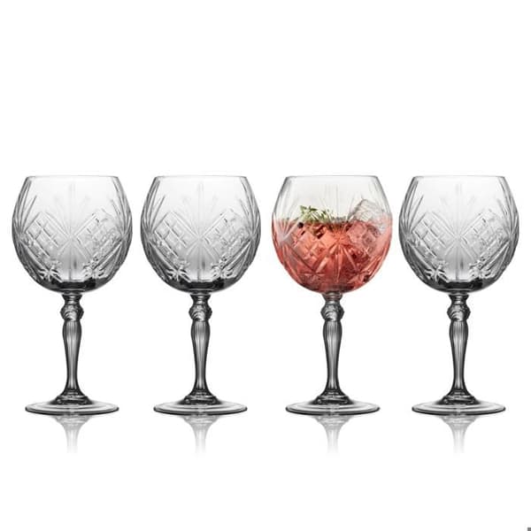 Gin tonic glas - MORSØ - Melodia - Set om 4 - Transparent glas - Ljust design