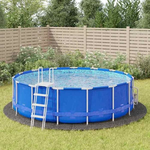 vidaXL Ljusgrå Poolöverdrag Ø500 cm Polyester Geotextil 94229