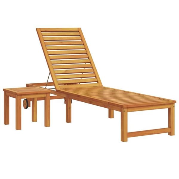 Långsittsoffa med bord i massiv akaciaträ