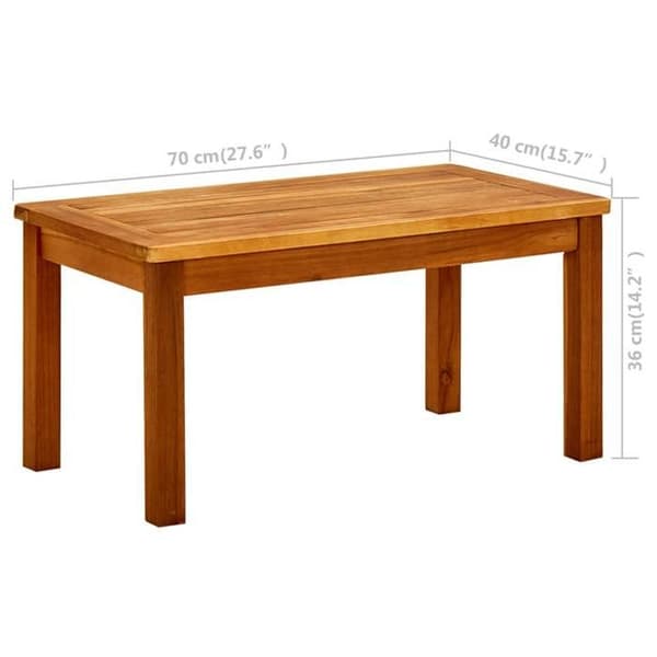 vidaXL Trädgårdssoffbord 70x40x36 cm Solid akaciaträ 316399