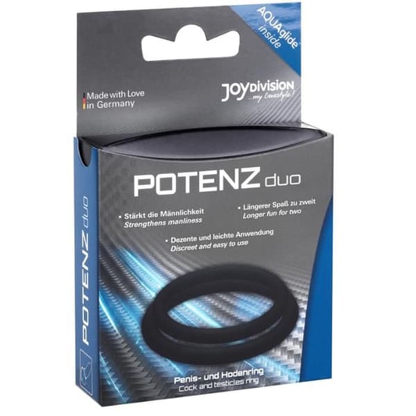 Penisringar - Joydivision - Potenz DUO - Svart - Storlek U - Venös constriktion