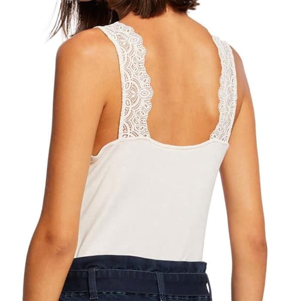 Topp - MORGAN - Rak - V-ringning - 95% viskos 5% elastan - Vit/Off-white