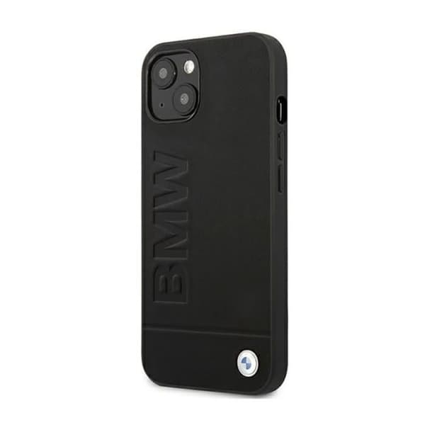 BMW Prägad läderfodral för iPhone 14 Plus – Svart