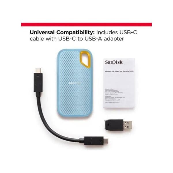 Extern hårddisk - SANDISK - Extreme Portable SSD - 4 To - USB-C - Stötsäker