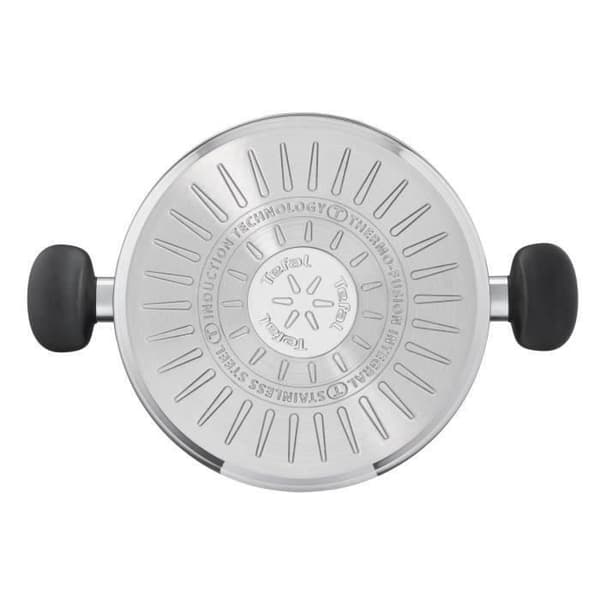 Gryta i rostfritt stål+glaslock 24 cm primär E3084604 Tefal