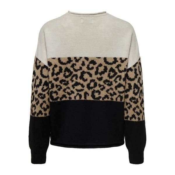 Pull col rond dam Only Jade Animal - moonbeam