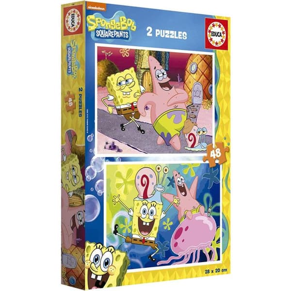 Educa SpongeBob Puzzle - Set med 2 - 48 bitar - Flerfärgad