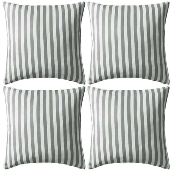 vidaXL Utomhuskudde 4 st Stripe Print 45 x 45 cm Grå