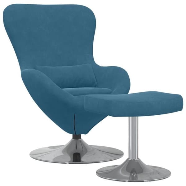 Fåtölj - Ägg - Blå sammet - 1 plats - Nutida design