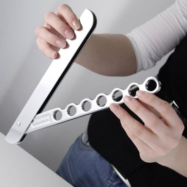 Crochet Rabattable - Fackelmann - 61490 - Inox - 6 Ceintres - Platsbesparing
