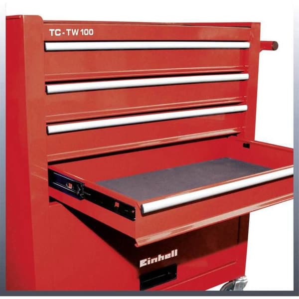 Vagn - Einhell - TC TW 100 - Max. 75 kg - 4 flexibla lådor - 4 svängbara hjul