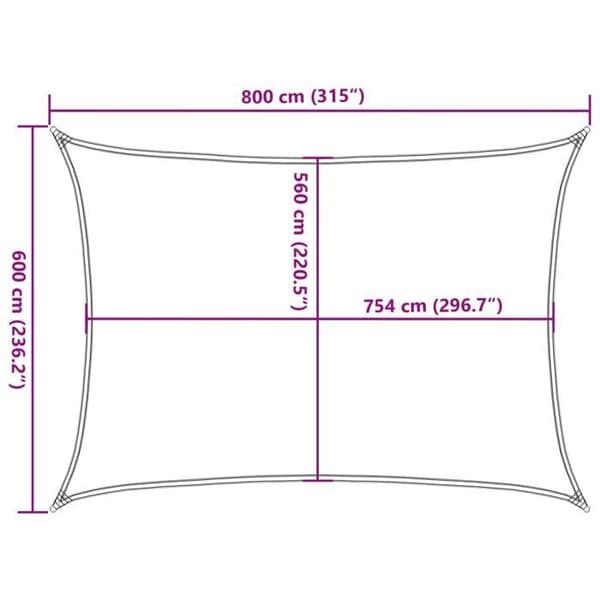 vidaXL Skuggduk sand 8x6 m 100 % polyester oxford 4000583